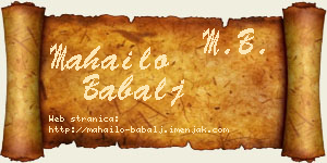 Mahailo Babalj vizit kartica